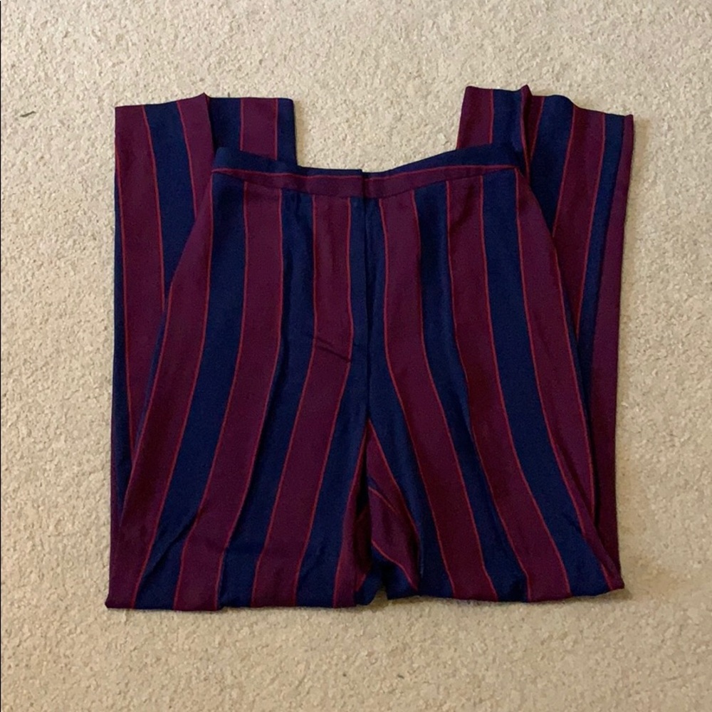 Blue and purple striped pants highwaisted